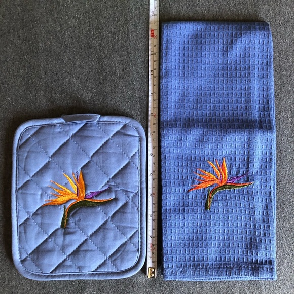Bird of Paradise Pot Holder and Hand / Tea Towel Set - Picture 10 of 12